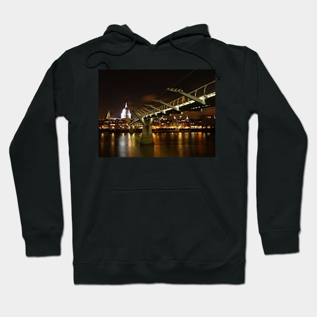 Millenium Bridge and St Paul`s Cathedral, London Hoodie by Chris Petty